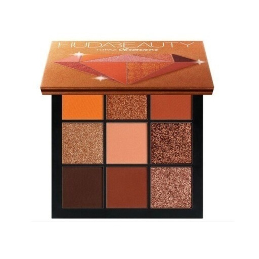 HUDA Beauty Topaz Obsessions Eyeshadow Palette NIB Warm Neutral 9 Pan